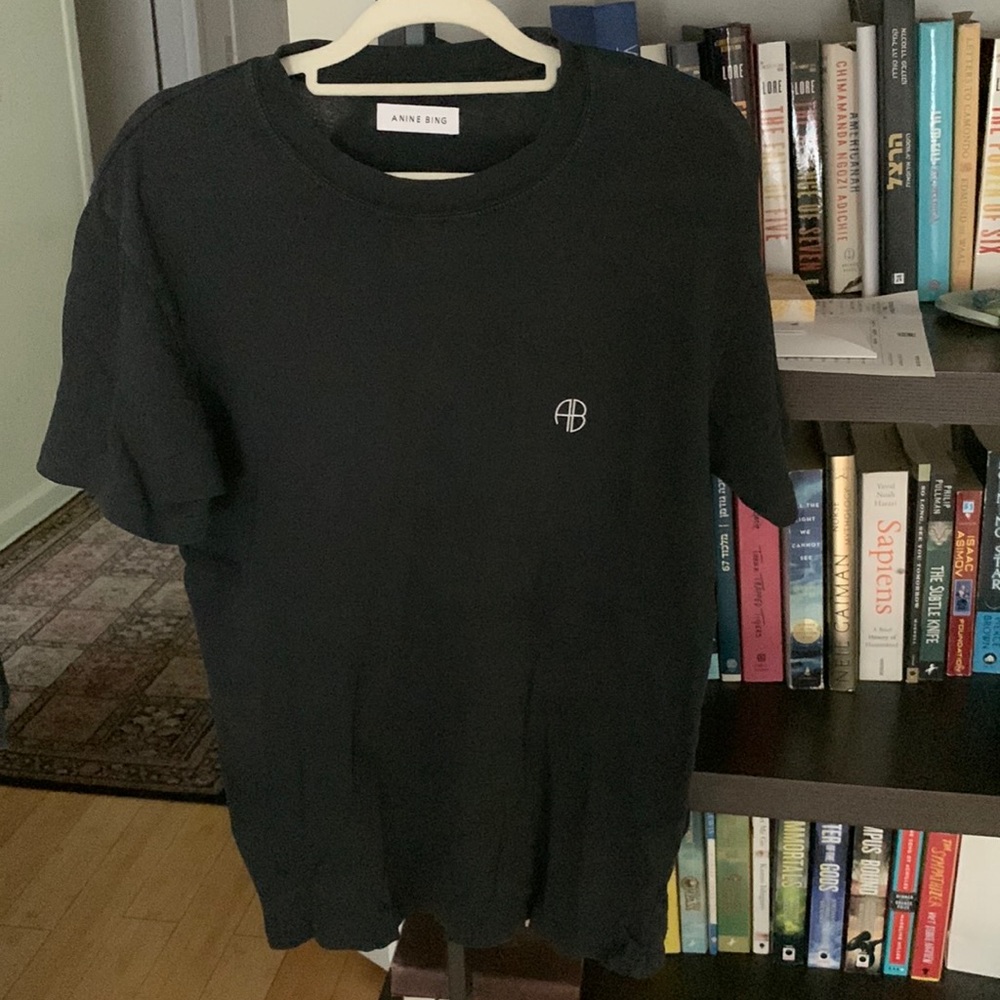 ANINE BING Lili Tee Outlaw Washed Black